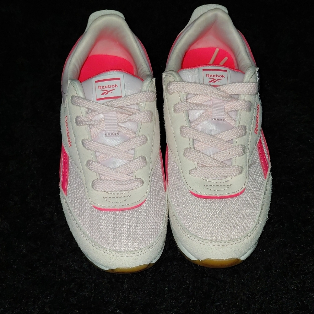 Reebok Girls White and Pink Retro Runner Sneakers